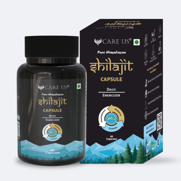 “Care Us Shilajit Capsule – Ayurvedic supplement for strength and stamina”